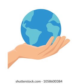 hand lifting the world