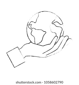 hand lifting the world