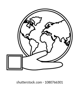 hand lifting world planet
