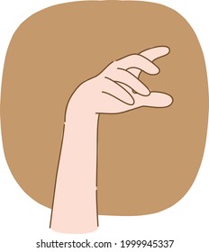 hand and light brown background