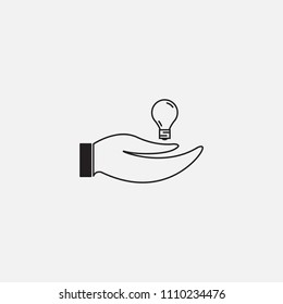 hand and light bulb icon template design