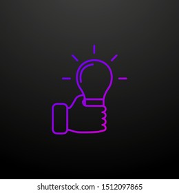 Hand with a light bulb nolan icon. Elements of succes and awards set. Simple icon for websites, web design, mobile app, info graphics
