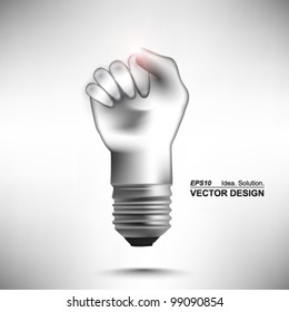 hand lightbulb conceptual vector design