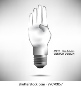 hand lightbulb conceptual vector design