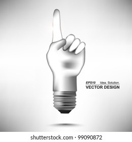 hand lightbulb conceptual vector design