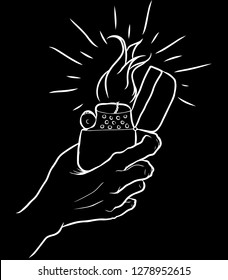 Hand with lighter