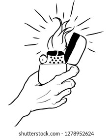 Hand with lighter