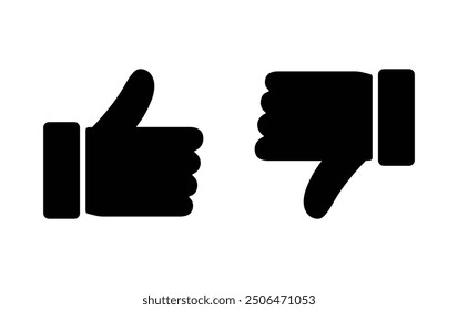 hand Like and dislike icon. Thumbs up and thumbs down