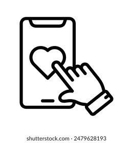 hand like feedback icon line vector design illustration template in trendy style