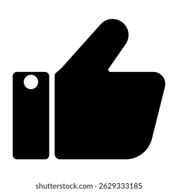 Hand Like Gesture Fill Icon. Black and White Hand Like Symbol