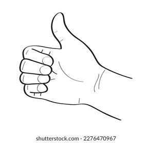 Hand like giving concept vector in doodle style. Finger up, give review, impression, friendship. Followers like content in social net. Thank you sign. Give, share love. Volunteers icon.