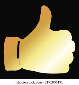 Hand like gold symbol for internet. Like symbol for web page
