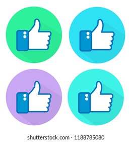 Hand like icon. Flat style. Vector illustration.