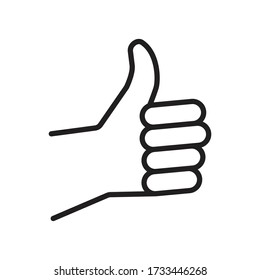 Hand like icon. Making thumb up gesture. Vector illustration isolated in white background
