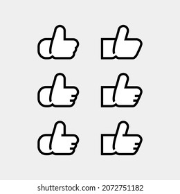 Contorno de vectores de iconos de mano