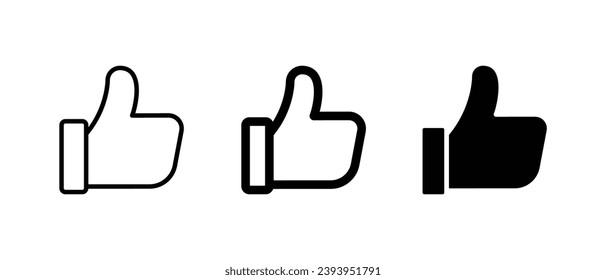 Hand like iconset. Thumb up icon vector, outline icon vector for web and mobile apps