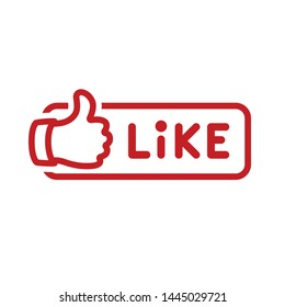Hand Like sign, icon, button, tag. Vector illustration