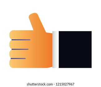 hand like trump up on white background