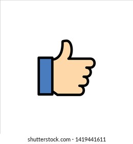 Hand, Like, Vote, Love Business Logo Template. Flat Color