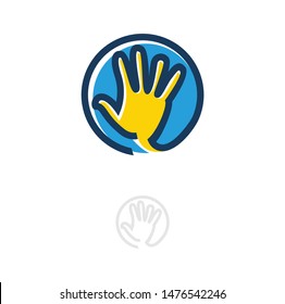 hand line art logo design