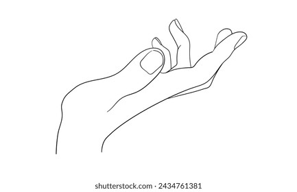 Hand in line art style. Continuous line art set isolated on white background. Outline, linear, thin line, doodle art. Minimalist Vector illustration