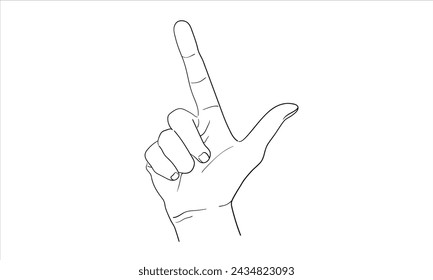 Hand in line art style. Continuous line art set isolated on white background. Outline, linear, thin line, doodle art. Minimalist Vector illustration