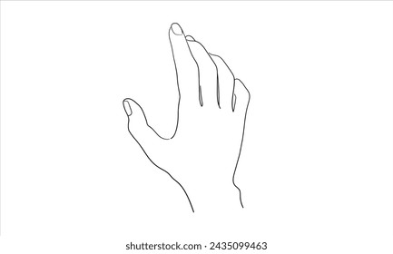 Hand in line art style. Continuous line art set isolated on white background. Outline, linear, thin line, doodle art. Minimalist Vector illustration