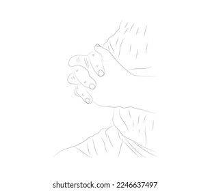 Arte vectorial de línea de mano arte negro y blanco digtail hacer línea de arte illustson