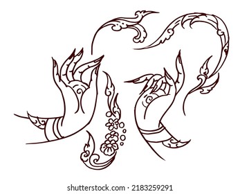 Vector de arte de línea manual para tarjeta, ilustración, decoración