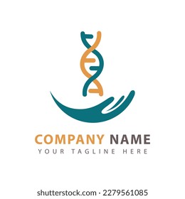 Hand-Linie-DNA-Logo-Vorlage. DNA abstraktes Zeichen für Website-Design.