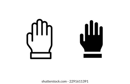 hand line, gloves icon design, Medical health care emergency aid clinic and medication, hand finger thumb pointing direction 
