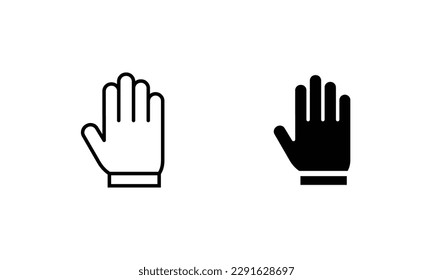 hand line, gloves icon design, Medical health care emergency aid clinic and medication, hand finger thumb pointing direction 