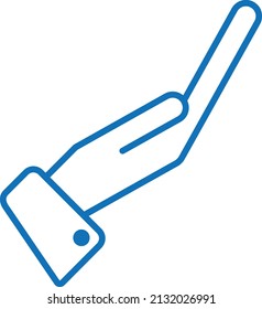 Hand line icon blue version