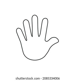 Hand line icon fingers vector