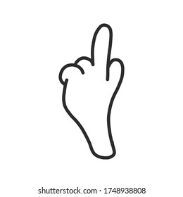Hand line icon in a flat design style, isolated on a white background. the symbol of a great result is a finger raised up. for website and app design, posters and posters. gesticulation.