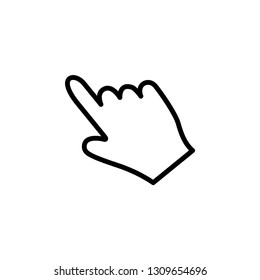 Hand Line Icon In Flat Style Vector For App, UI, Websites. Black Icon Vector Illustration.