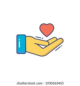 Hand Line Icon Isolated On White Background
