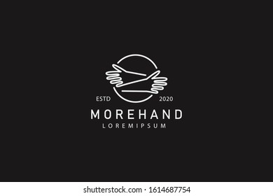 hand line icon. hand to hand outline logo vector. emblem design