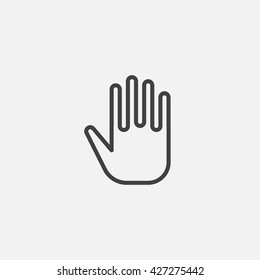 hand line icon, outline vector logo, linear pictogram isolated on white, pixel perfect symbol illustration