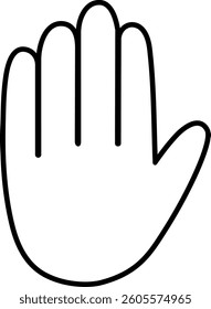 Hand line icon, stop sign, vector EPS10. Vector illustration
