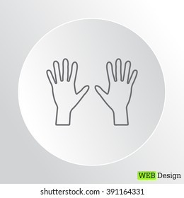 Hand line icon vector