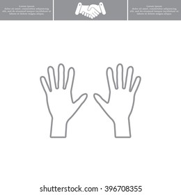Hand line icon vector
