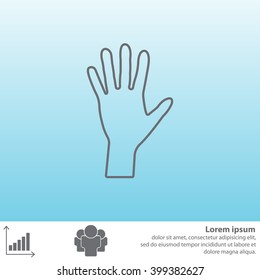 Hand line icon vector