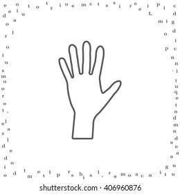 Hand line icon vector