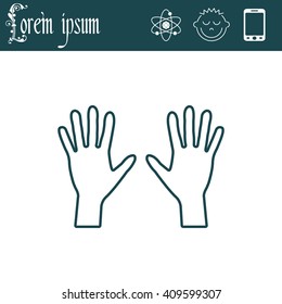 Hand line icon vector