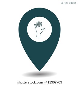 Hand line icon vector