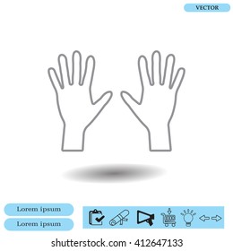 Hand line icon vector