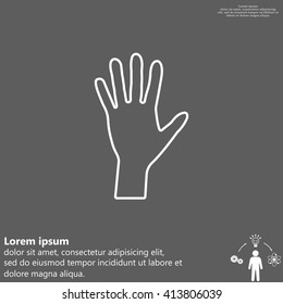 Hand line icon vector