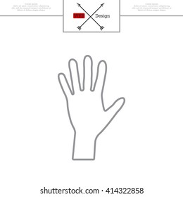 Hand line icon vector