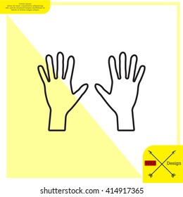 Hand line icon vector